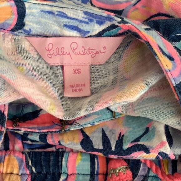 Lilly Pulitzer Del Lago Printed Flounce Sleeve Romper Size XS - Picture 2 of 12
